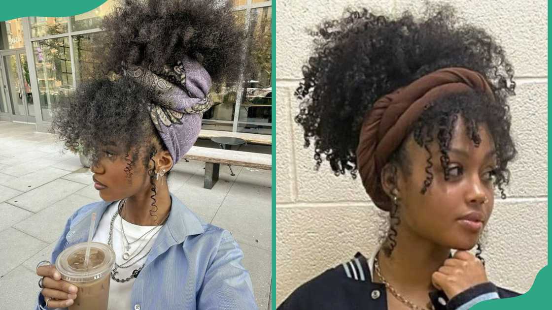 Curly style using scarf Curly style using scarf