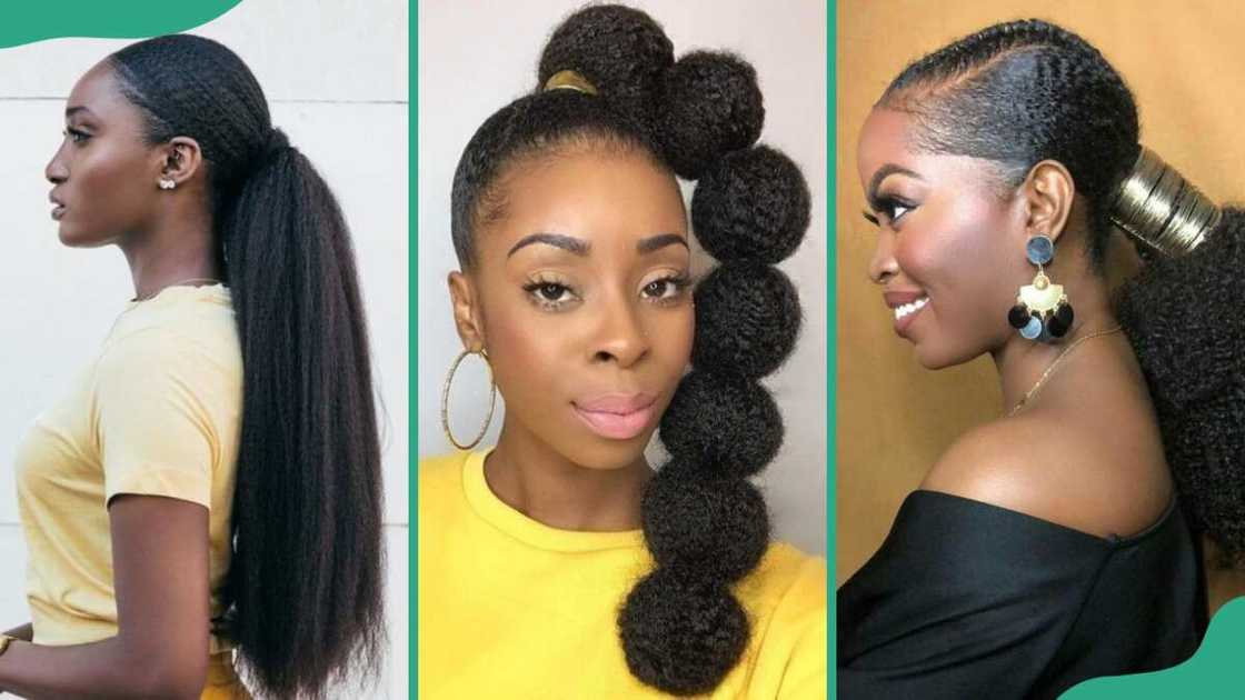 Long Afro ponytail Long Afro ponytail