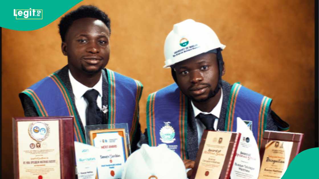 Twin brothers Busoye Opegbemi Mathias and Busyoye Tolulope Mathew.