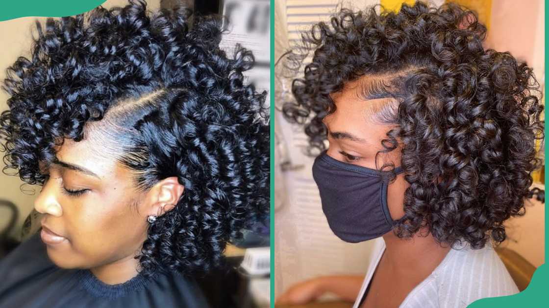 Shoulder-length twist out Shoulder-length twist out