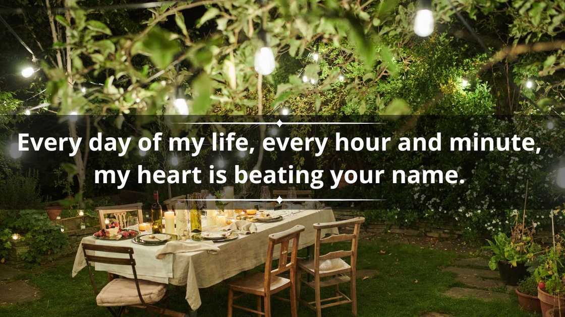 Dining table outside in a garden Dining table outside in a garden