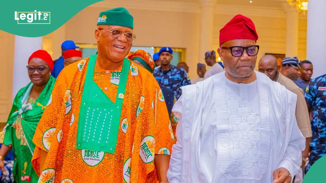 Godswill Akpabio, president of the Senate, claims Governor Umo Eno's defection to the APC from the PDP ahead of the 2027 election will benefit Akwa Ibom state. Godswill Akpabio, president of the Senate, claims Governor Umo Eno's defection to the APC from the PDP ahead of the 2027 election will benefit Akwa Ibom state.